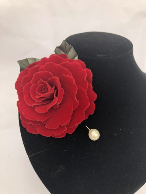 Handmade Velvet Fabric Rose Flower Pin Brooch-Stylist for Dress, Shirt,  Shawls, Handbag, Hat